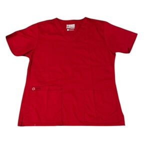 WonderWink Bright Red V-Neck Scrub Top